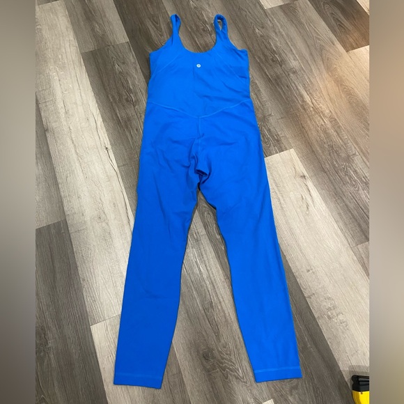 Lululemon Ailgn Bodysuit 25” Pool Slide Sz 8 Blue - Picture 3 of 9